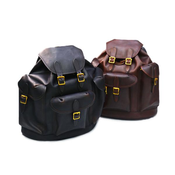 全2色【vasco/ヴァスコ】「Leather Army Rucksack/レザーアーミー