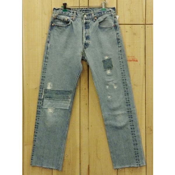 リーバイス501 古着 LEVIS501 リペア加工 ダメージカスタム MADE IN