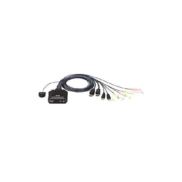 (未使用･未開封品)ATEN CS22DP 2ポート USB DisplayPort ケーブルKVMスイッチ（ワイヤードリモコン付） 2ポート USB DisplayPort ケーブルKVMスイッチ（ワイヤード