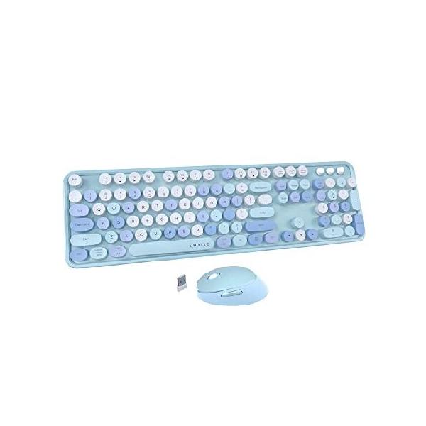 UBOTIEカラフルなコンピューターワイヤレスキーボードマウス