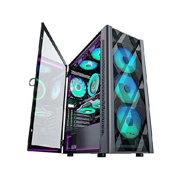 sama ガラスPCケース ミドルタワー ARGBファン6個付 wolrd_b09mknw18f