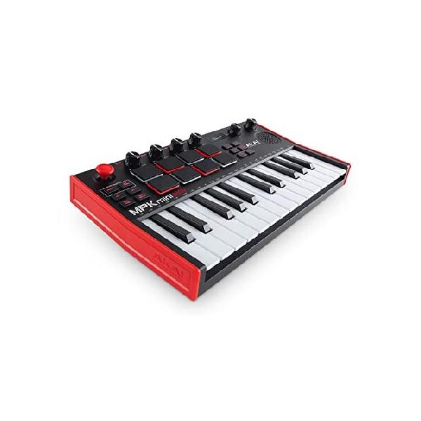 新品AKAI キーボードコントローラー 8パッド MPKMini ブラック Amazon | Akai Professional USB MIDIキーボードコントローラー