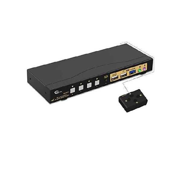 CKLau 4 Port USB 3.0 Displayport 1.4 KVM Switch 4K@144Hz 8K@30Hz
