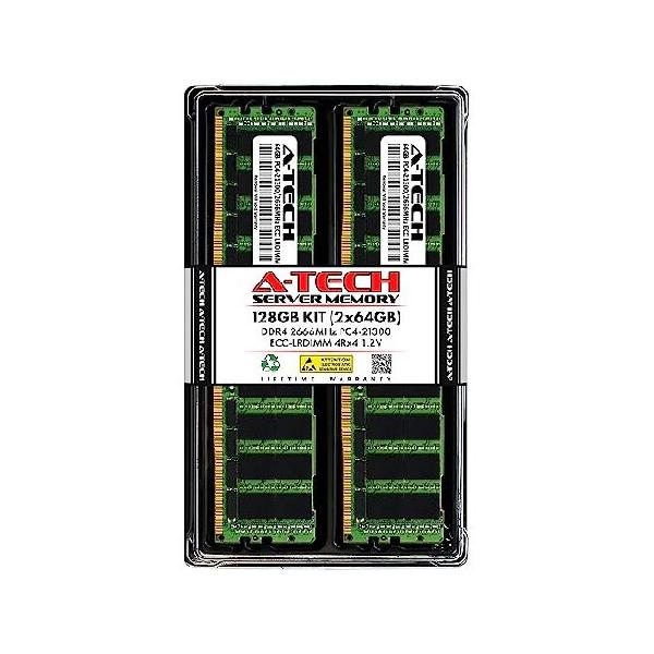 A-Tech 128GB キット (2x64GB) DDR4 2666MHz PC4-21300 ECC LRDIMM