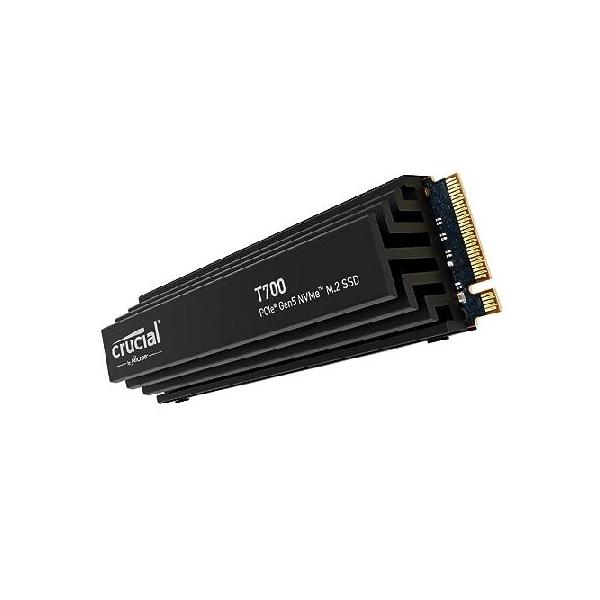 Crucial T700 4TB Gen5 NVMe M.2 SSD ヒートシンク付き - 最大12,400MB