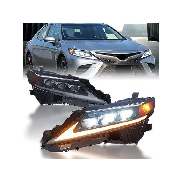73」2010-11年カムリヘッドライトアセンブリクロームDRL LEDランプ