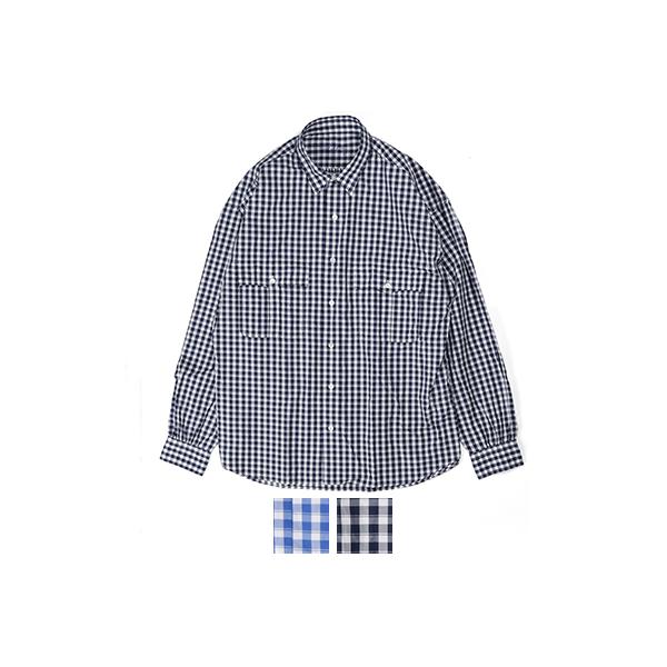 �|�[�^�[�N���V�b�N Porter Classic�y���K�̔��X�z���[���A�b�v�M���K���`�F�b�N�V���c ROLL UP GINGHAM CHECK SHIRT PC-016-1544