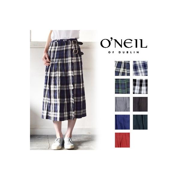 O'NEIL OF DUBLIN オニールオブダブリン)LOW WAIST PLEATS WRAP SKIRT
