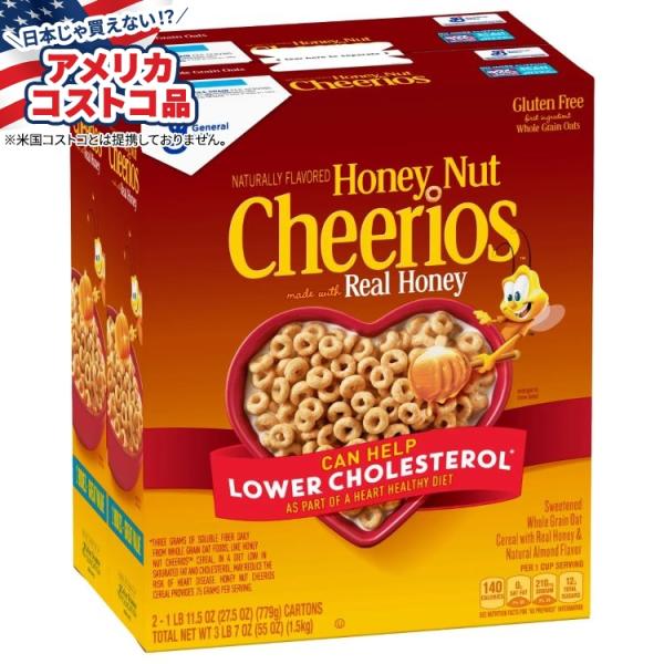 本物の蜂蜜と天然アーモンド風味の甘味全粒オート麦シリアル 第一原料全粒オート麦 本物の蜂蜜を使用 高果糖コーンシロップ不使用 正味重量55オンス