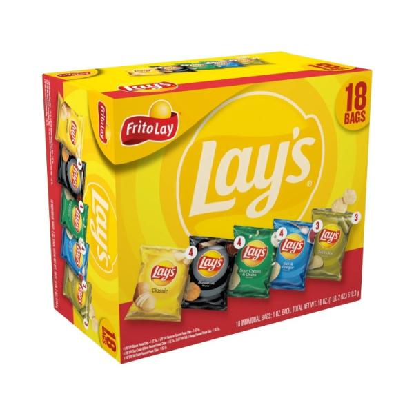 レイズ スナックミックス バラエティパック、1オンス、18個入り Lay's