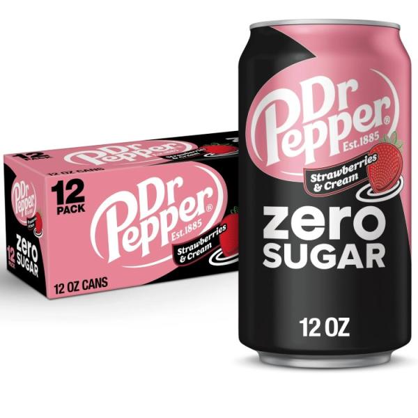 ドクターペッパー ゼロシュガー ストロベリー＆クリームソーダポップ 12液量オンス 12缶パック Dr Pepper Zero Sugar  お取り寄せ