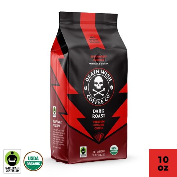 デスウィッシュコーヒー オーガニック＆フェアトレード ダークロースト 挽きコーヒー 10オンス Death Wish Coffee, Org お取り寄せ