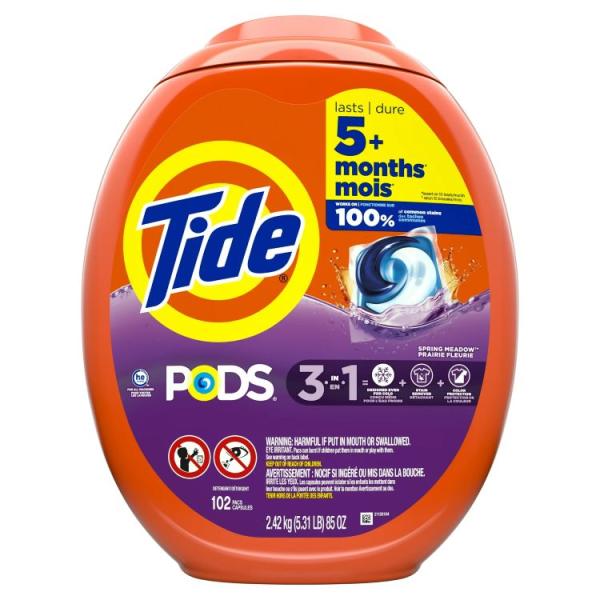 タイド ポッズ 液体洗濯洗剤パック スプリングメドウの香り 102個入り Tide PODS Liquid Laundry Detergent Packs, S お取り寄せ