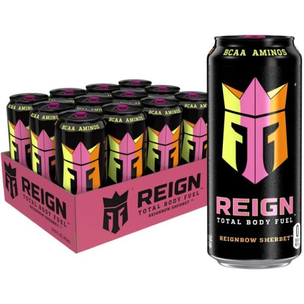 お取り寄せ レイン トータルボディフューエル レインボーシャーベット エナジードリンク ゼロシュガー 473ml×12本 Reign Total Bo