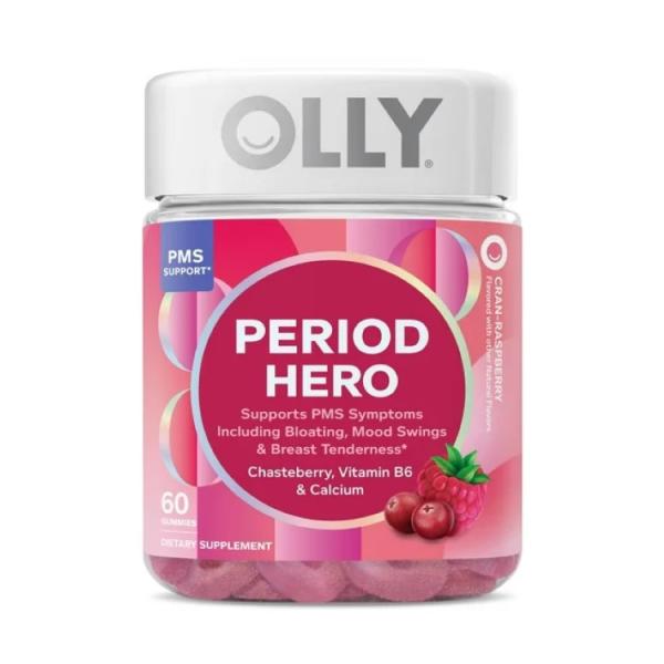 オリー ピリオドヒーロー グミ サプリメント チェストベリー ビタミンB6 カルシウム ラズベリーフレーバー 60粒 OLLY Period Hero Gumm お取り寄せ