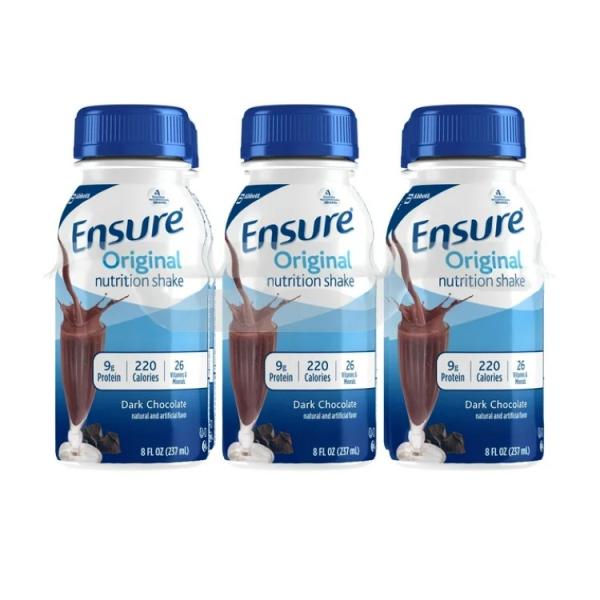 エンシュア オリジナル ニュートリション シェイク ダークチョコレート 237ml 6本 Ensure Original Nutrition Shake, 9g お取り寄せ