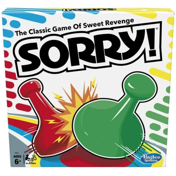 ソーリー！ クラシック ボードゲーム キッズ向け 6歳以上 4コマ付き Sorry! Board Game for Kids, Classic Hasbro B お取り寄せ