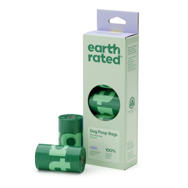 お取り寄せ アースレイテッド 漏れにくい犬用排せつ物袋 ラベンダーの香り 100枚 Earth Rated Leak-Proof Dog Poop B