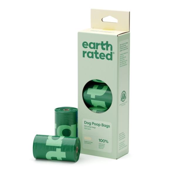お取り寄せ アースレイテッド 漏れにくい犬用排せつ物袋 無香料 100枚 Earth Rated Leak-Proof Dog Poop Bags,