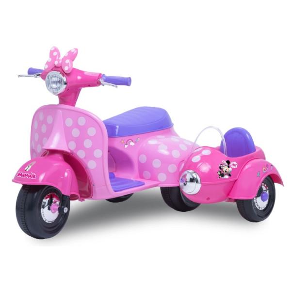 お取り寄せ キッドトラックス ディズニー ミニーマウス 6ボルト 電動スクーター サイドカー付き 18〜30か月 Kid Trax Disney Mi