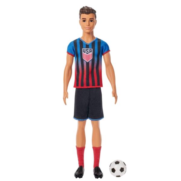 お取り寄せ バービー キャリア アメリカサッカー連盟 ケン人形 着脱式ユニフォーム・ボール付き 3歳以上 Barbie Careers USSF So