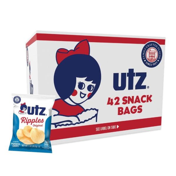 Utz オリジナル クリスピー チップス 42 個入りUtz Ripples Original Crispy Chips Made from お取り寄せ