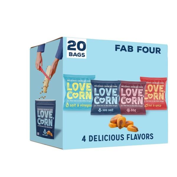ラブコーンファブフォー バラエティパック 0.7オンス x 20パック LOVE CORN Fab Four 0.7oz x 20 お取り寄せ