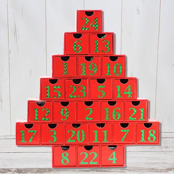 カルディ限定 カウントダウンカレンダー 海外並行輸入正規品 クリスマスツリー キャンセル不可商品 赤