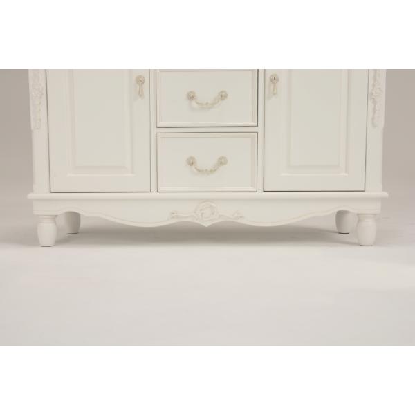 キャビネット 鍵付き チェスト 引出し 3段 可動棚 幅110 猫脚