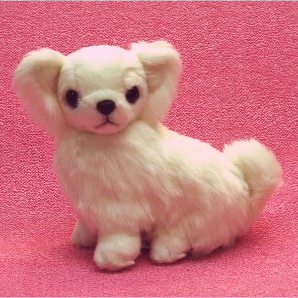首ジョイントぬいぐるみ座り型（チワワ/ホワイト） : 犬種別犬雑貨わん