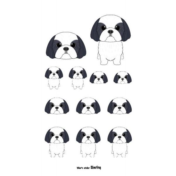 イラスト カラーシール シーズー ブラックゴールド ホワイトブラック ホワイトブラウン Sz Seal Papa 犬種別犬雑貨わんダフル 通販 Yahoo ショッピング