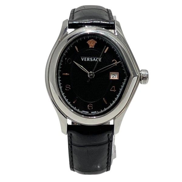 R*D様 VERSACE V-MASTER 腕時計(クォーツ) ヴェルサーチ Vマスター 20Q クォーツ デイト 時計 腕時計 メンズ 中古