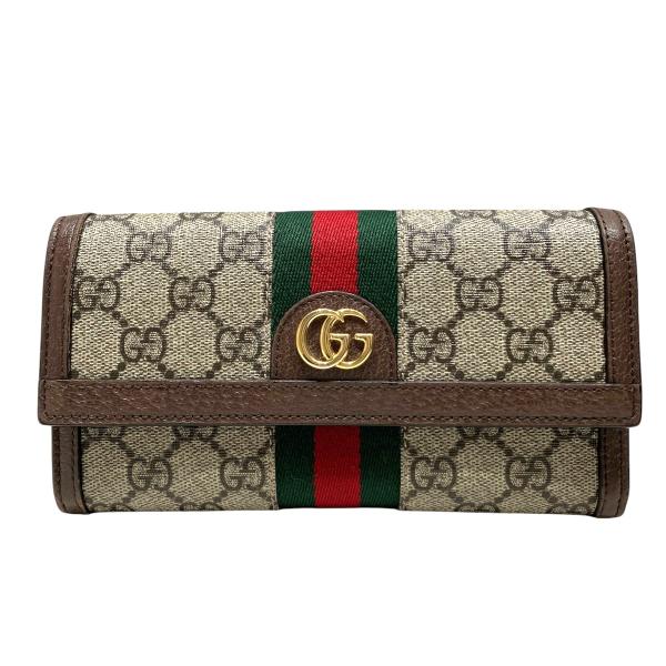 正規品　極美品　グッチ財布　グッチ長財布　グッチシェリーライン　グッチレザー GUCCI（グッチ） GUCCI GGコンチネンタルウォレット 長財布 シェリー