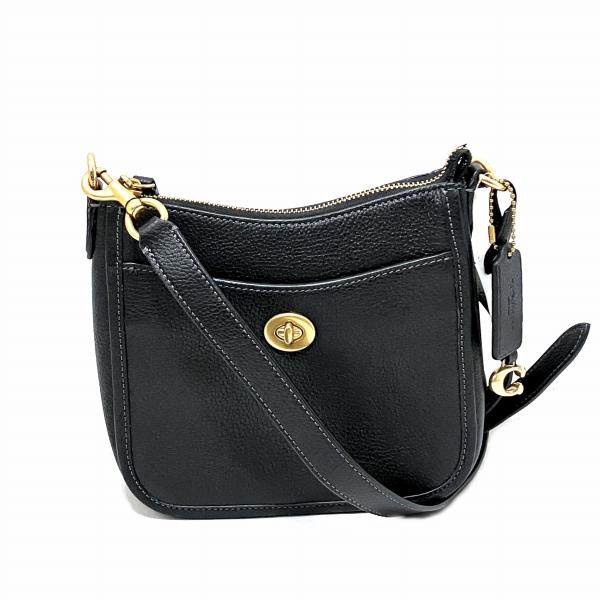 COACH コーチ チェイス CC390 ブラック レザー バッグ ショルダー  