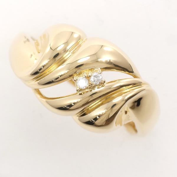 リング K18 18金 YG イエローゴールド 指輪 13号 ダイヤ 0.02 総重量約