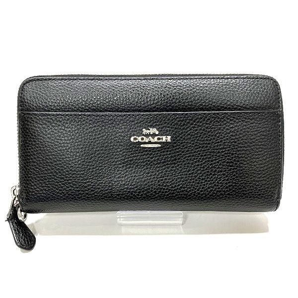 COACH コーチ F76517 レザー ブラック ラウンドファスナー 財布 COACH コーチ F76517 レザー ブラック ラウンドファスナー 財布