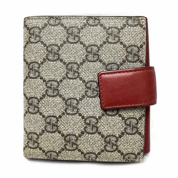 グッチ GUCCI GGスプリーム 410104.2184 ダブルホック 財布 2つ折り財布 レディース【中古】 GUCCI（グッチ） GUCCI GGスプリーム 410104.2184 ダブルホック 財布 2