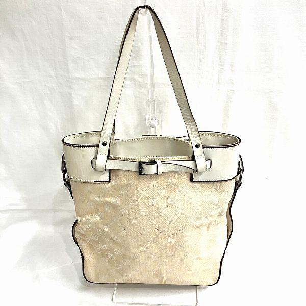 GUCCI グッチ GGキャンバス 107757 アイボリー×ホワイト バッグ トート 