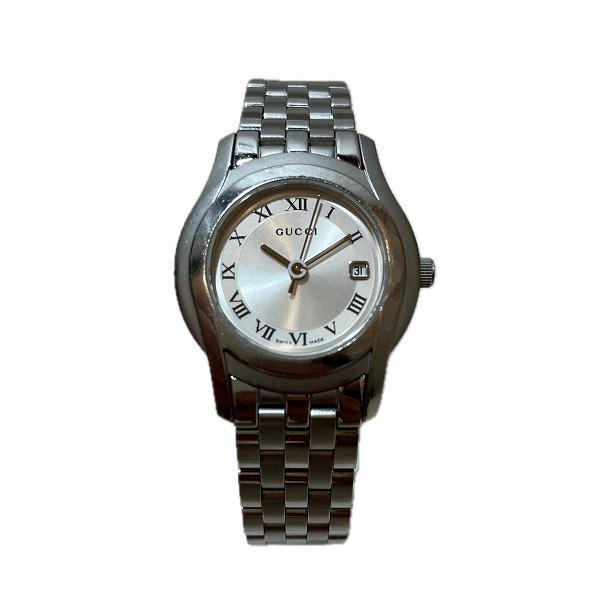 グッチ GUCCI 5500L クォーツ アラビア数字インデックス デイト 時計 
