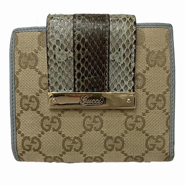 グッチ GUCCI GG 181669-0416 ブラウン×ライトブルー 2つ折り財布 ユニセックス【中古】 GUCCI（グッチ） GUCCI GG 181669-0416 ブラウン×ライトブルー 2つ折り