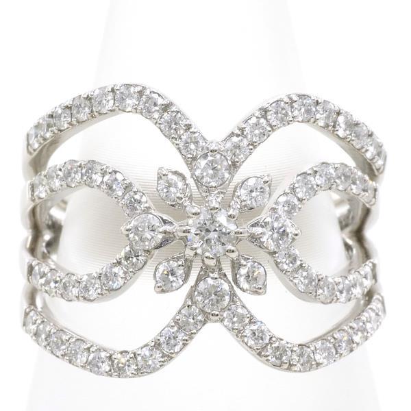 リング PT900 プラチナ 指輪 11.5号 ダイヤ 0.65 カード鑑別書 総重量  