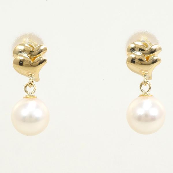 ピアス K18 18金 YG イエローゴールド パール 総重量約0.9g : ワンダー 