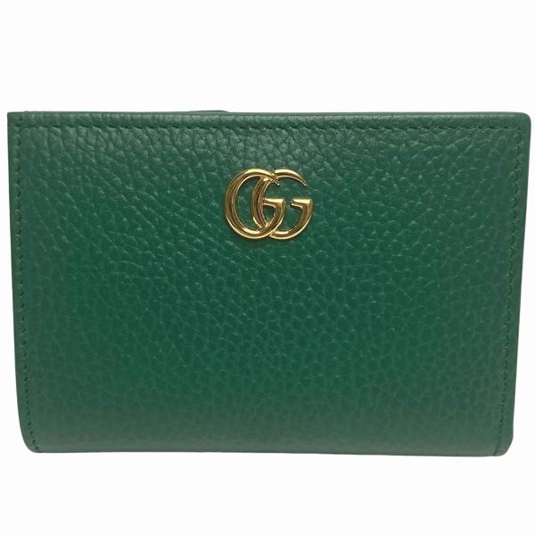 GUCCI グッチ GGマーモント 772738 グリーン 2つ折り財布 レディース  
