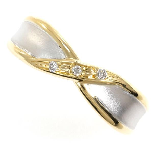 E9 ゴールド 金 プラチナ リング Pt 900 K18 14㎜ 指輪 3g