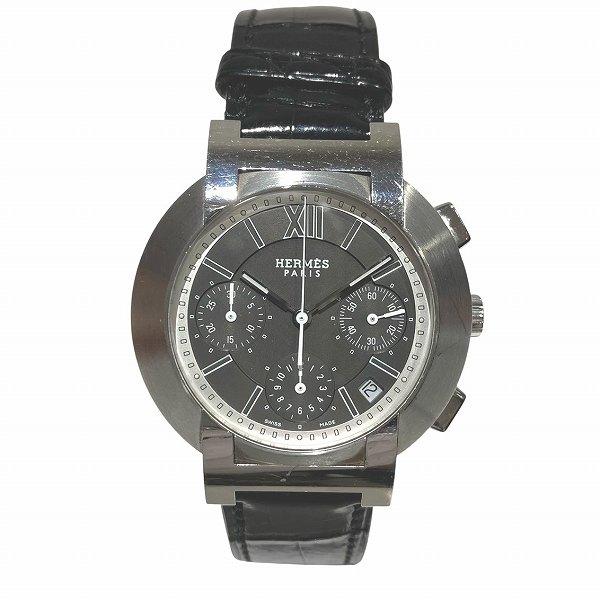 美品 HERMES ノマード　N01.910 メンズ　クロノグラフ　エルメス 楽天市場】エルメス ノマードクロノグラフ NO1.910 革 A級品