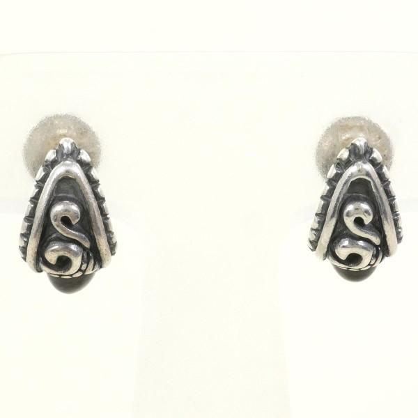 ピアス シルバー オニキス 総重量約3.0g : ワンダープライス Yahoo!店 