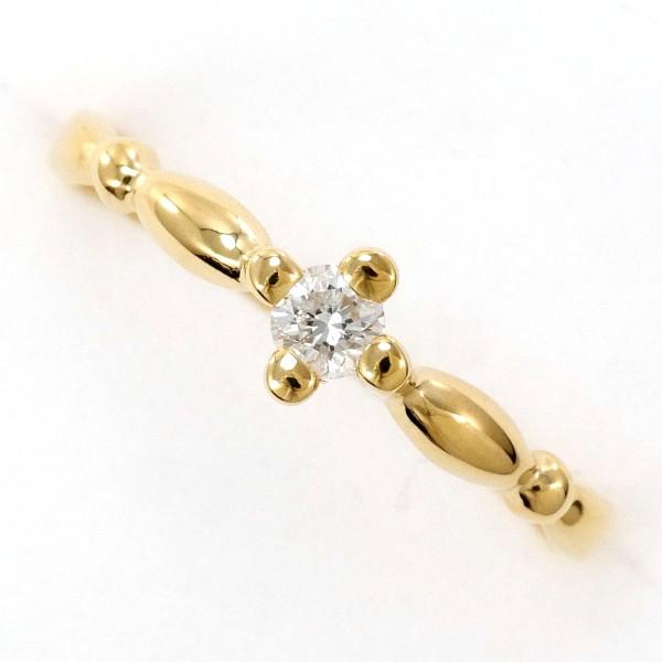 リング K18 18金 YG イエローゴールド 指輪 7号 ダイヤ 総重量約0.8g  