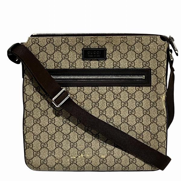 グッチ GUCCI GGスプリーム 406508 PVC×レザー バッグ ショルダーバッグ ユニセックス 送料無料 【中古】【あす楽】 GUCCI（グッチ） GUCCI GGスプリーム 406508 PVC×レザー バッグ