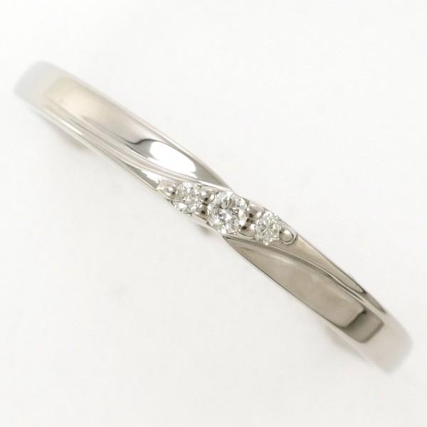 リング テイクアップ K10WG 指輪 9号 ダイヤ 0.02 総重量約1.2g