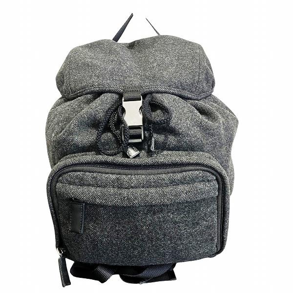 【希少・美品】プラダ リュックサック バックパック ウール A4可 グレー 希少・美品】プラダ リュックサック バックパック ウール A4可